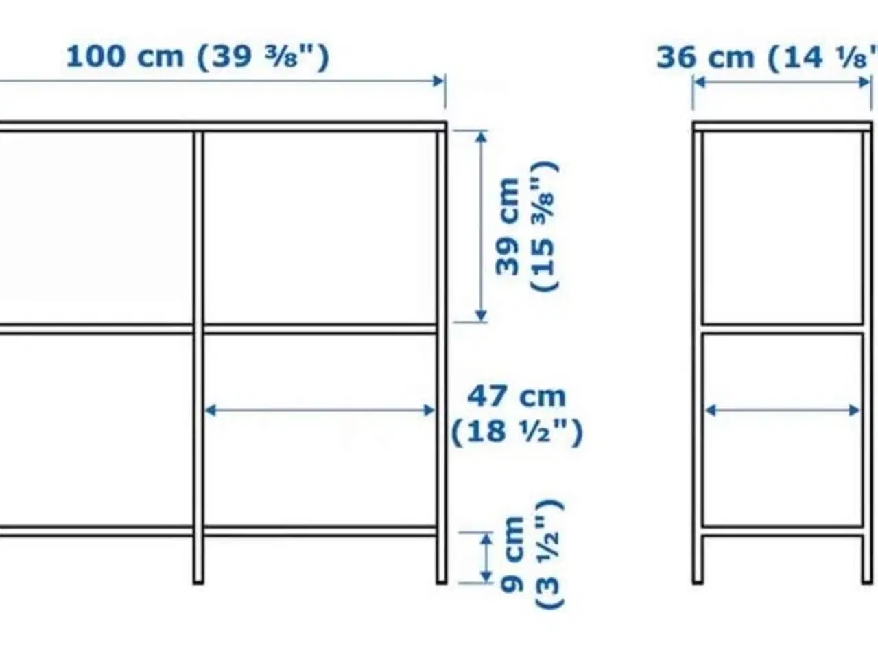 Billede 3 - 2 stk. sortbrun/glas VITTSJÖ reol 
