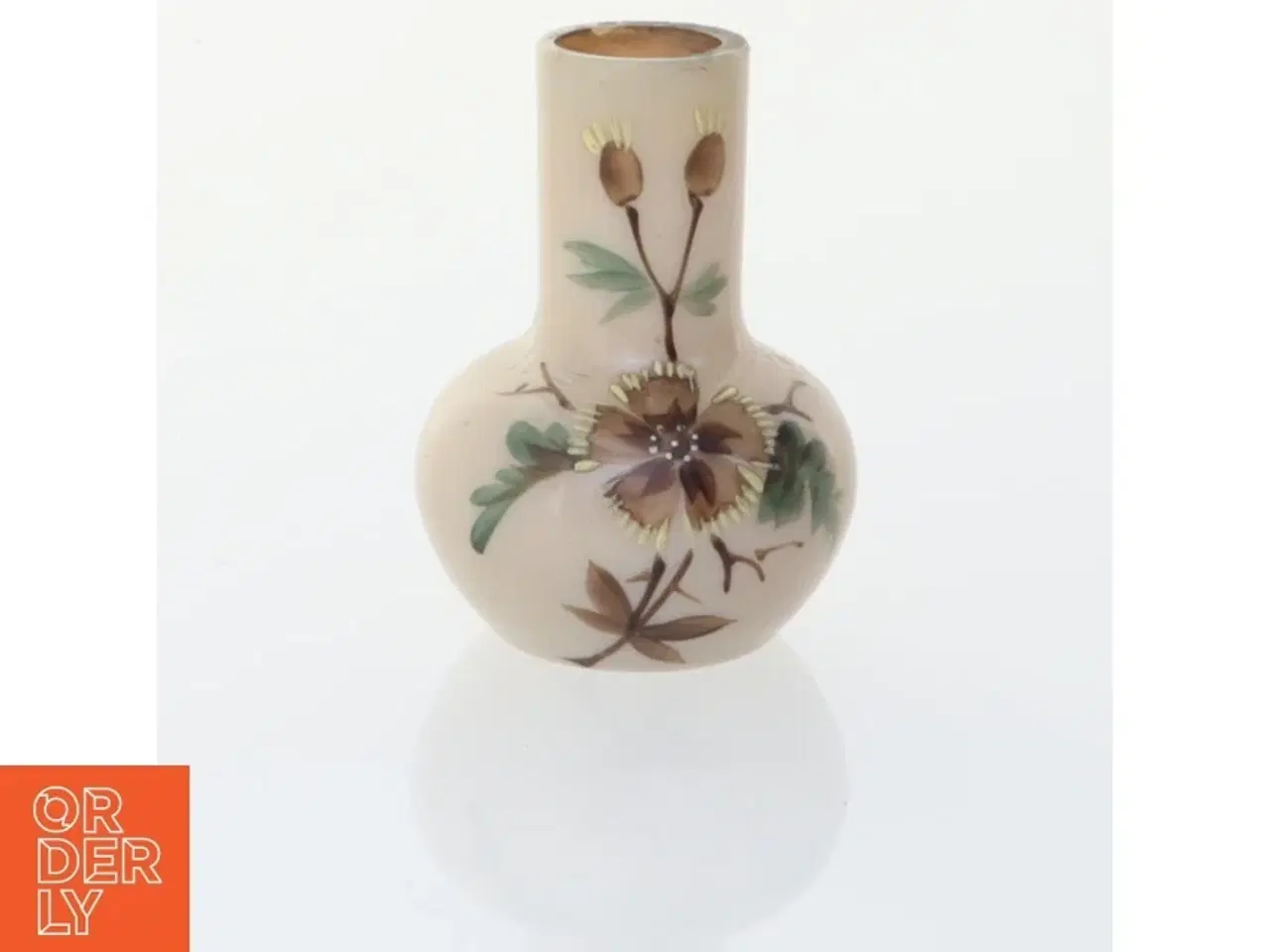 Billede 1 - Håndmalet Mundblæst Glas Vase (str. 7 x 5 cm)