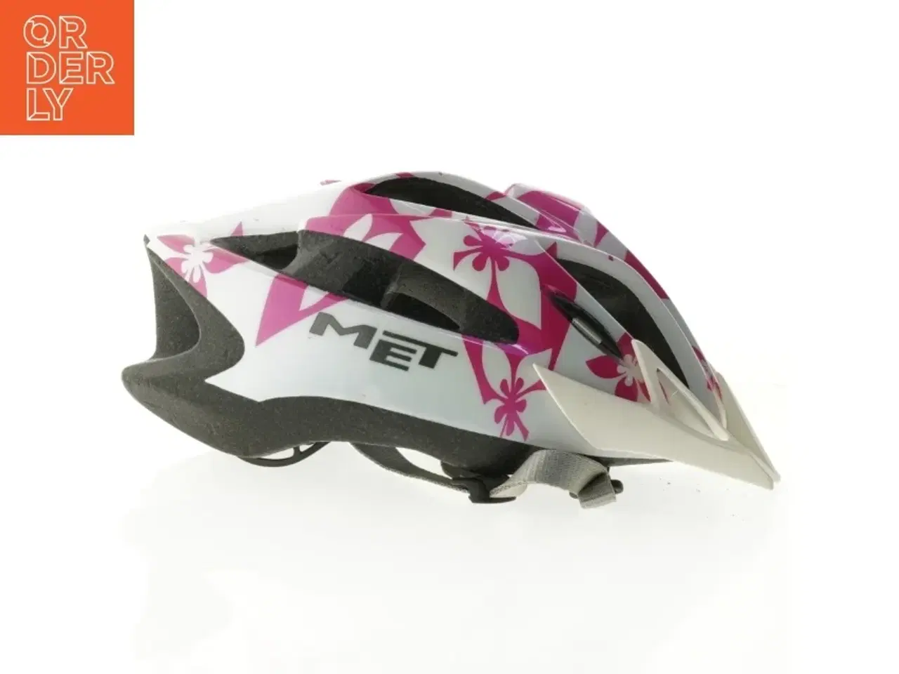 Billede 1 - Cykelhjelm med pink blomstermønster (str. 52-57 cm)
