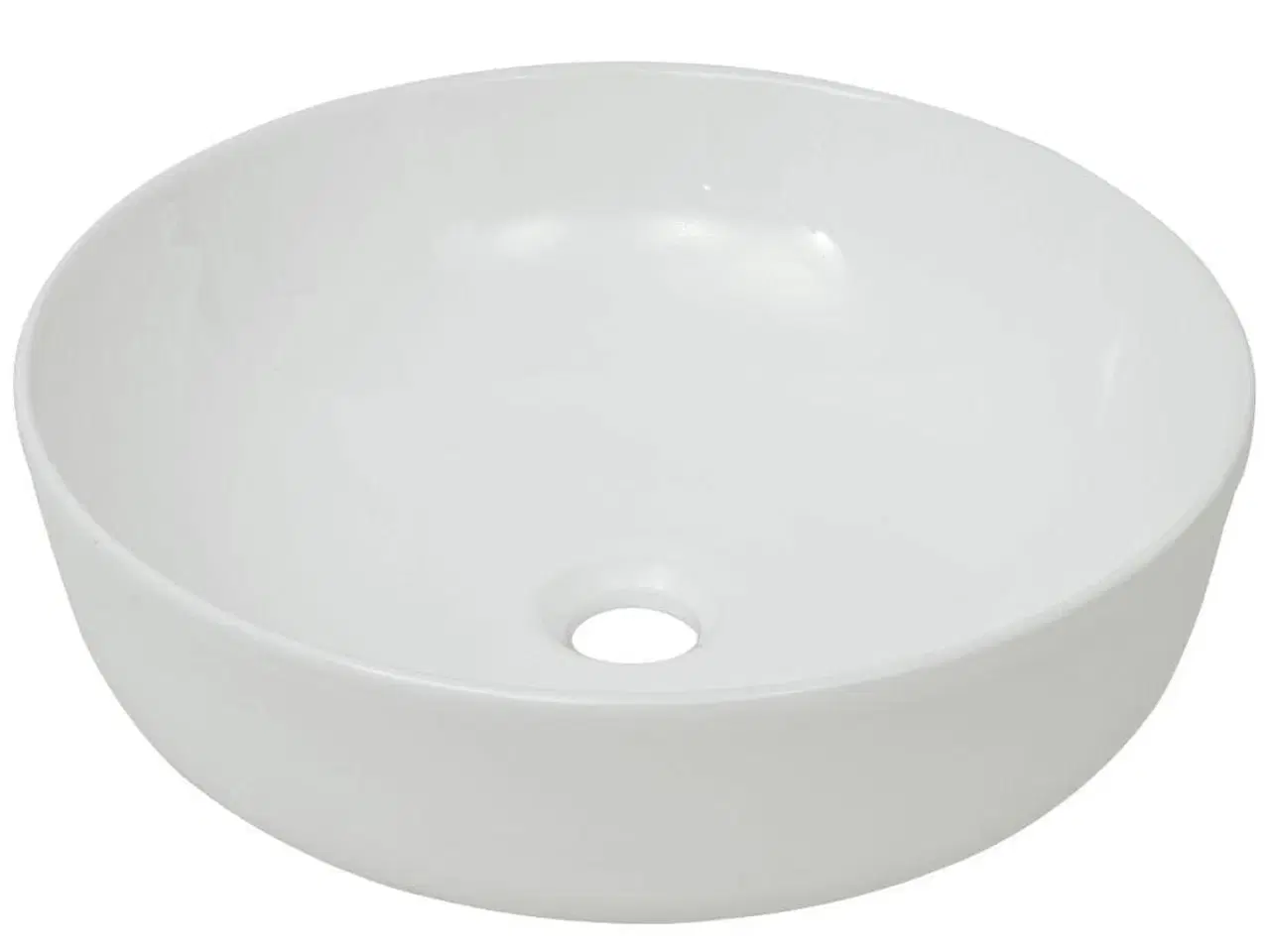 Billede 2 - Håndvask rund keramik 41,5 x 13,5 cm hvid
