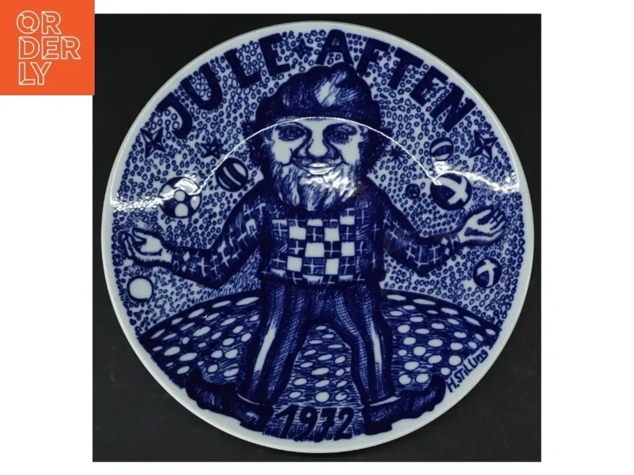 Billede 1 - Dekorativ porcelænstallerken med motiv fra Herman Stilling (str. Ø. 20 cm)