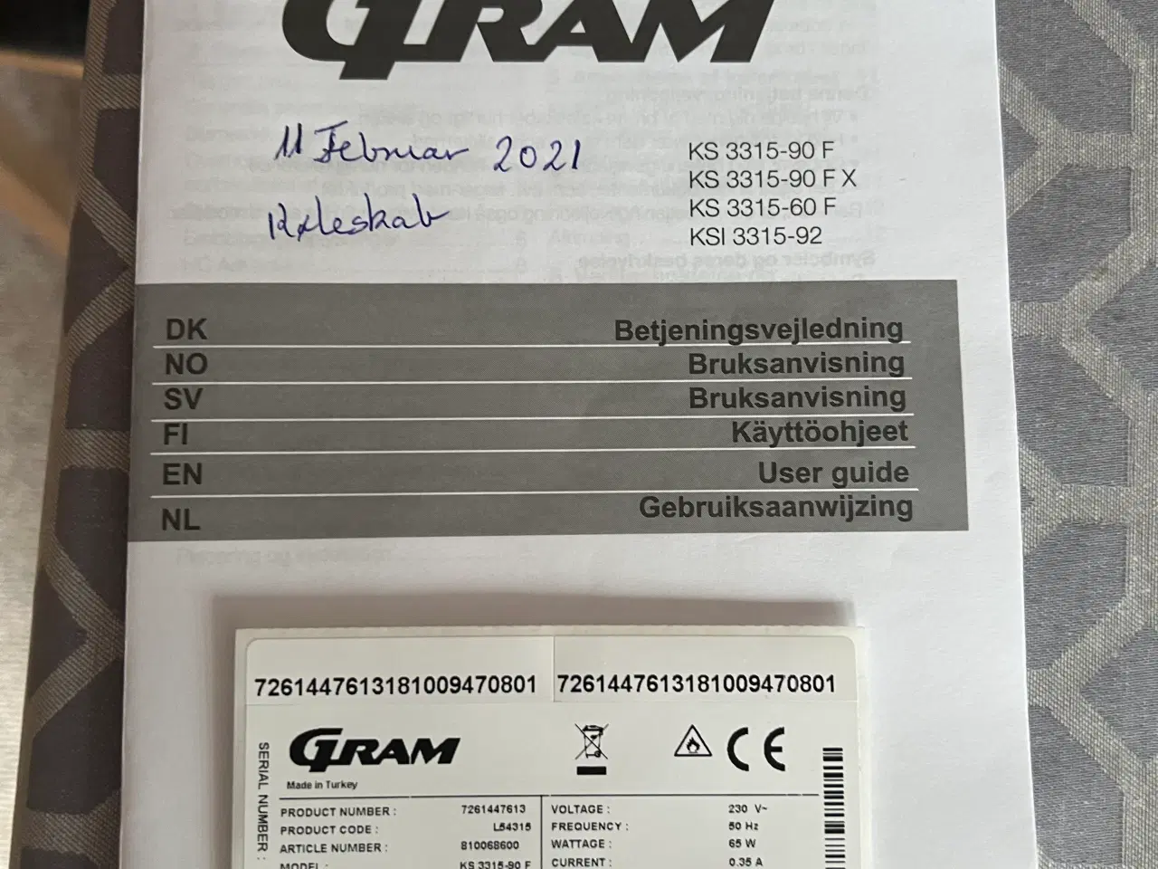 Billede 4 - Gram køleskab 