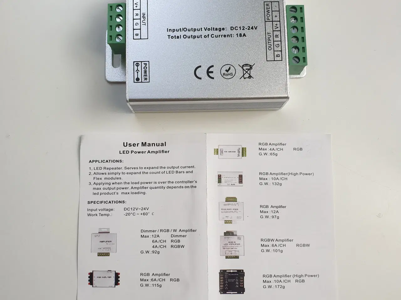 Billede 7 - NY! RGB 12V-24V 18A 216W LED Forstærker Amplifier