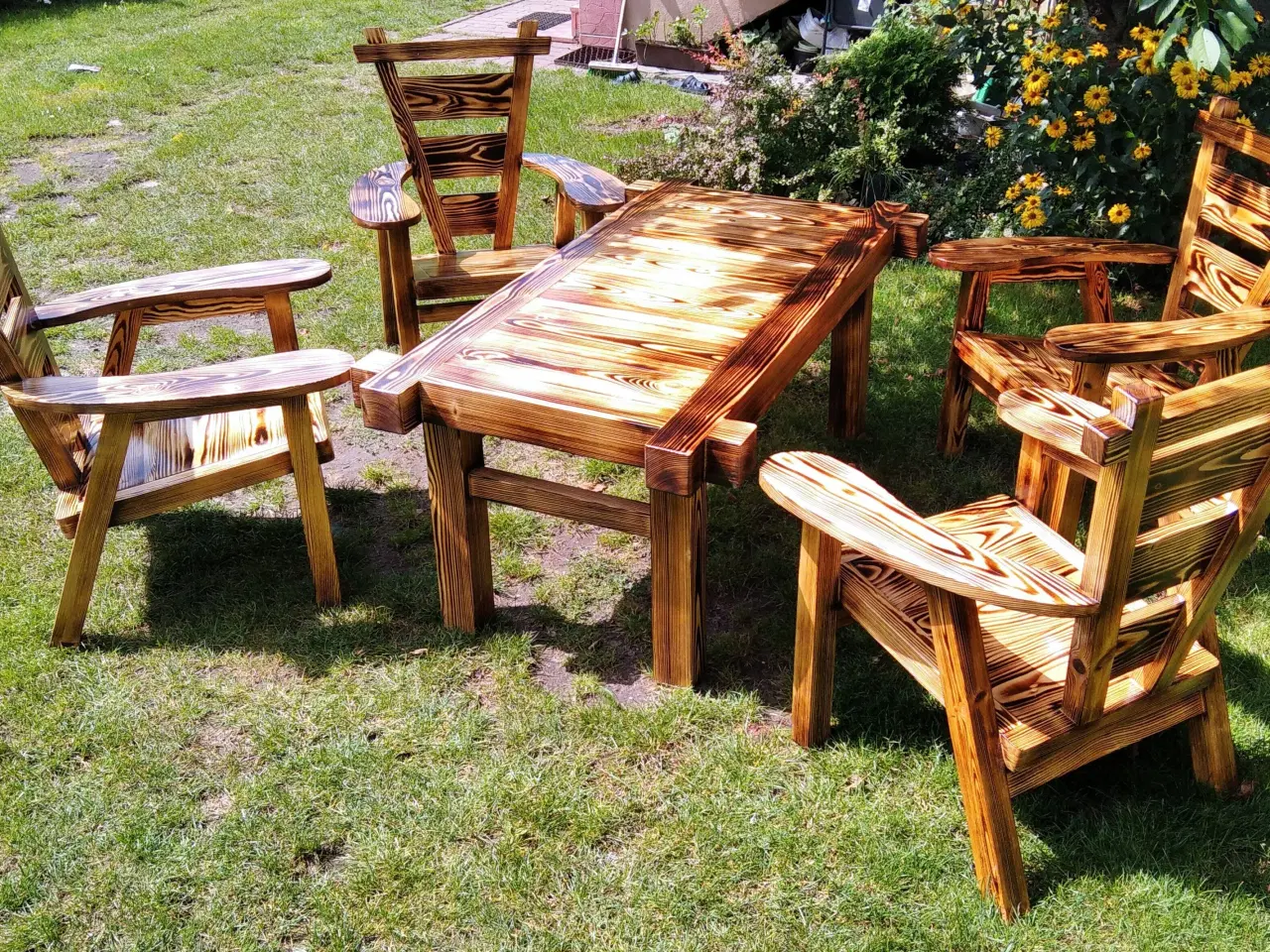 Billede 4 - fire havelænestole + bord