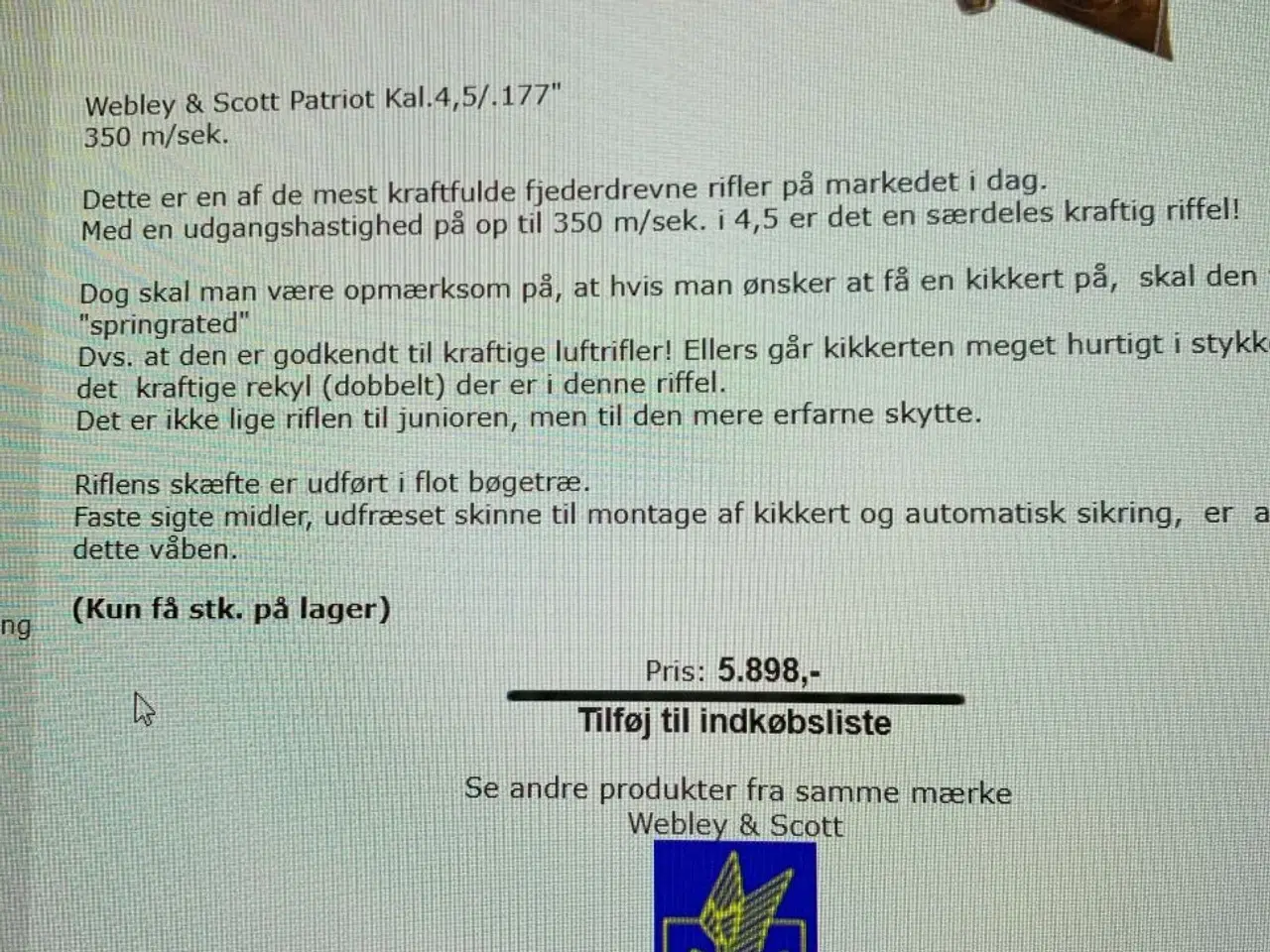 Billede 4 - Luftgevær m. kikkert til b.la jagt