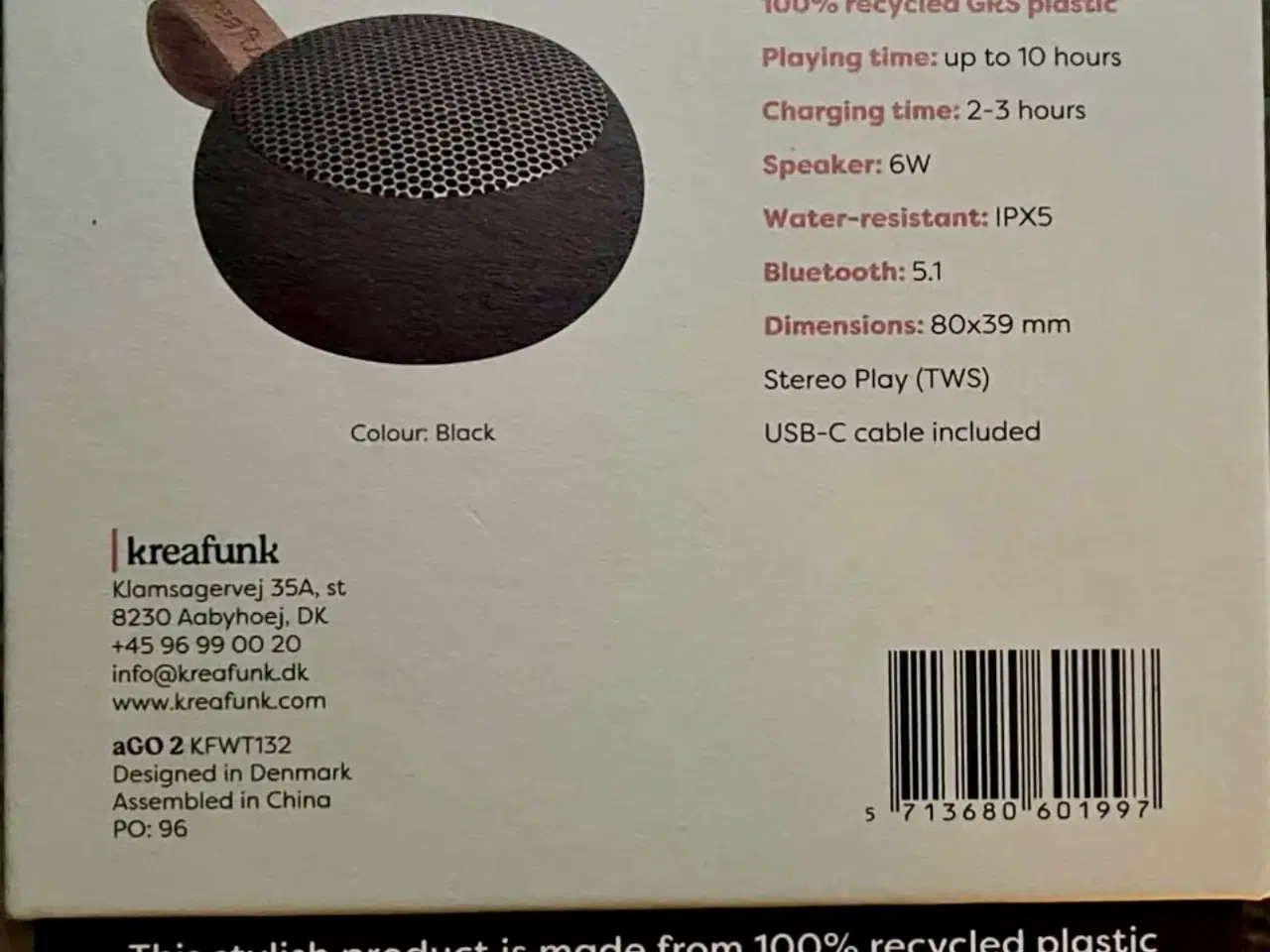 Billede 2 - Højtaler Bluetooth speaker Kreafunk Ago 