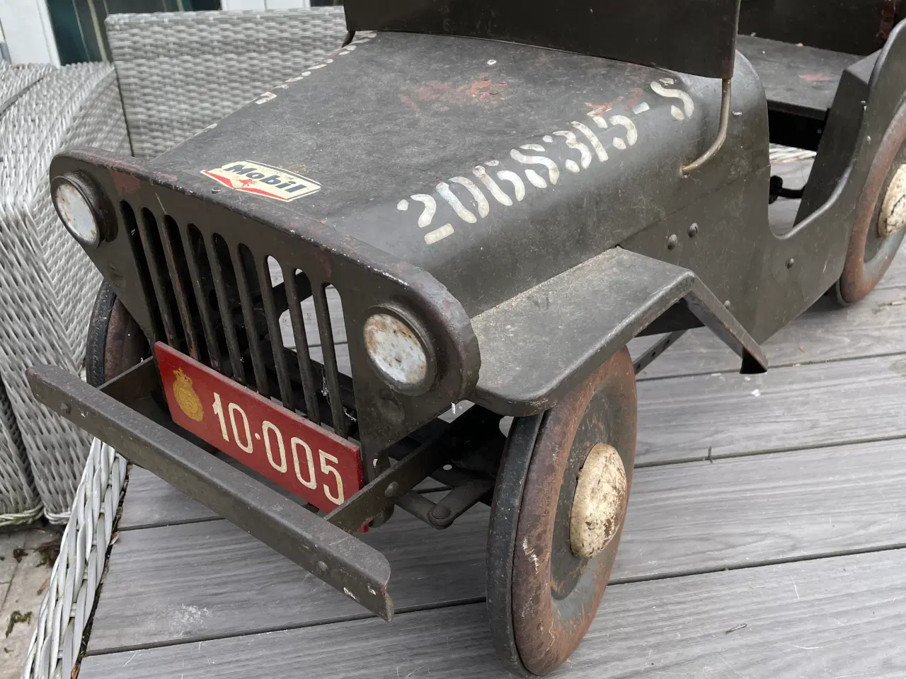 Billede 2 - Gl. pedalbil / trædebil militær Jeep