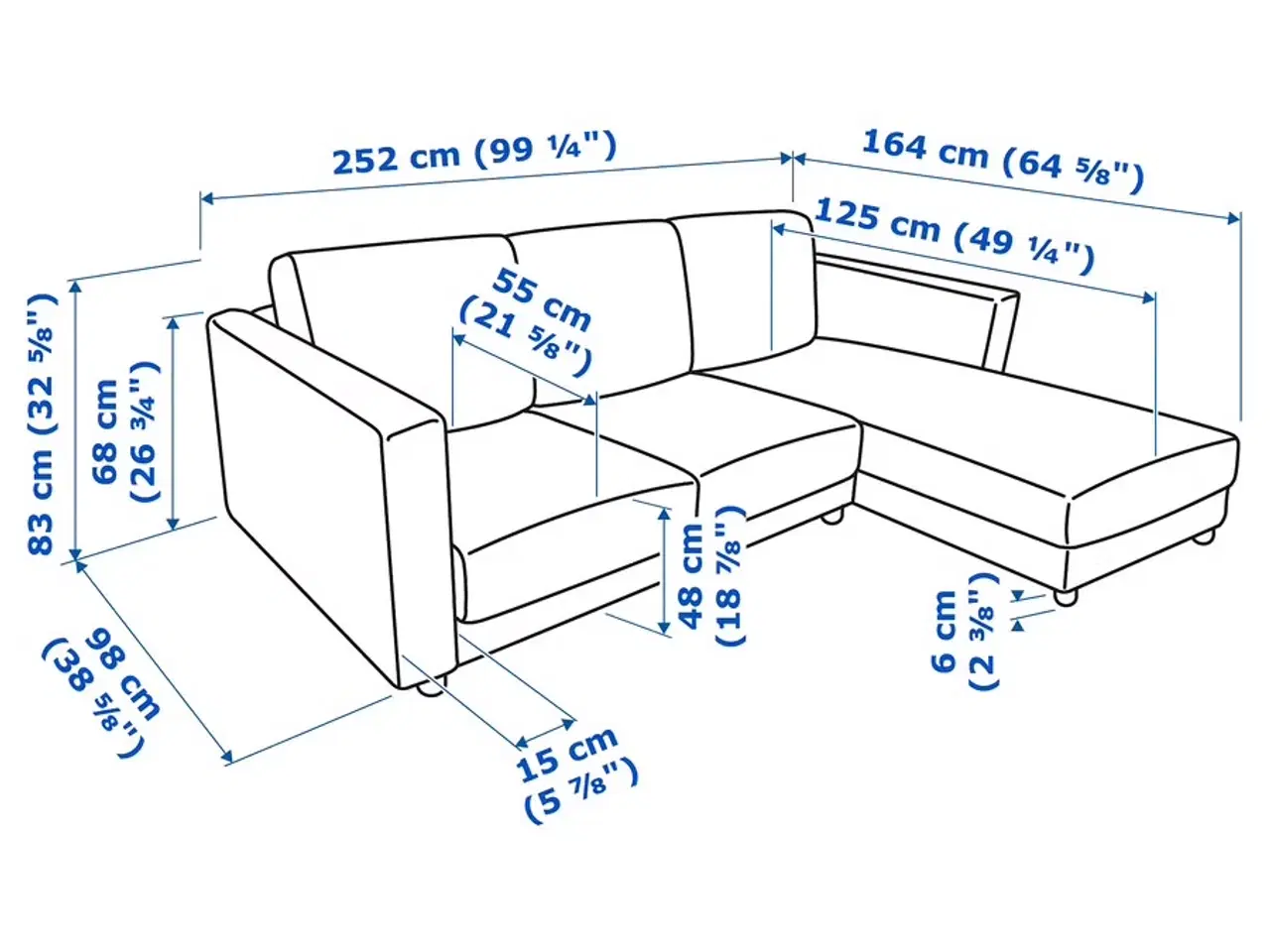 Billede 5 - Ikea  3-seater sofa, with chaise longue