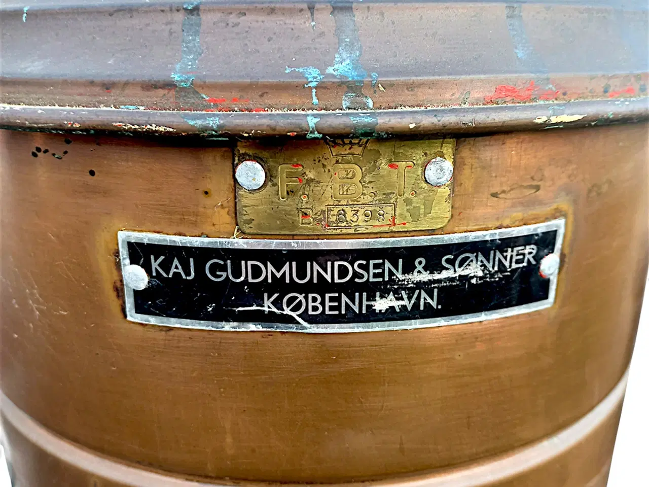 Billede 2 - Kobber brandslukker-spand fra Søværnet Holmen