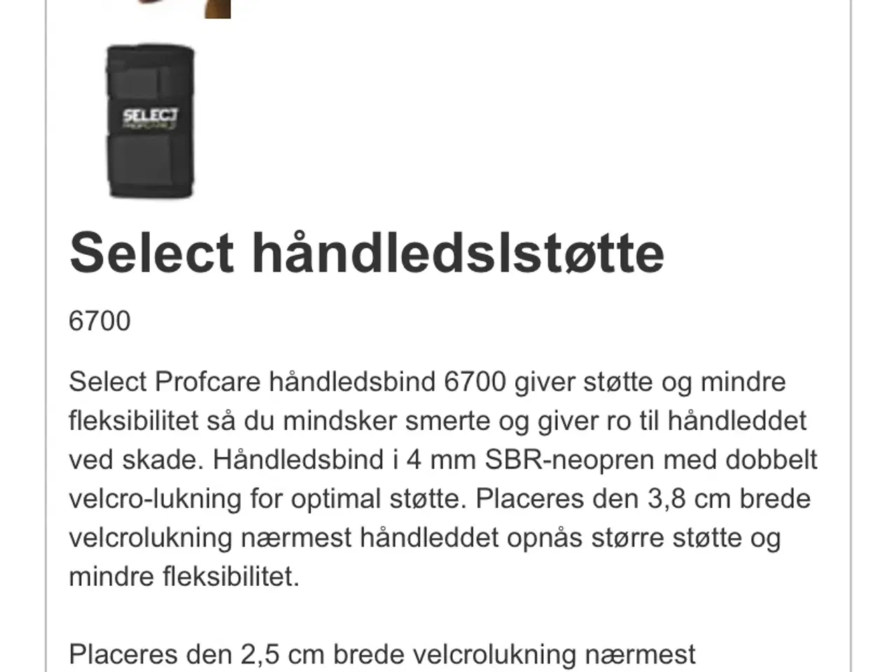 Billede 1 - Select håndleds støtte