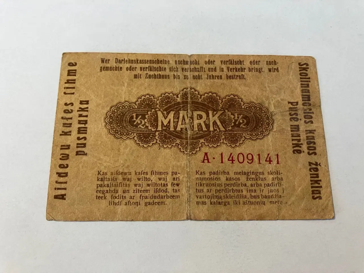 Billede 2 - Eine Halbe Mark 1918 - Darlehenskassenschein