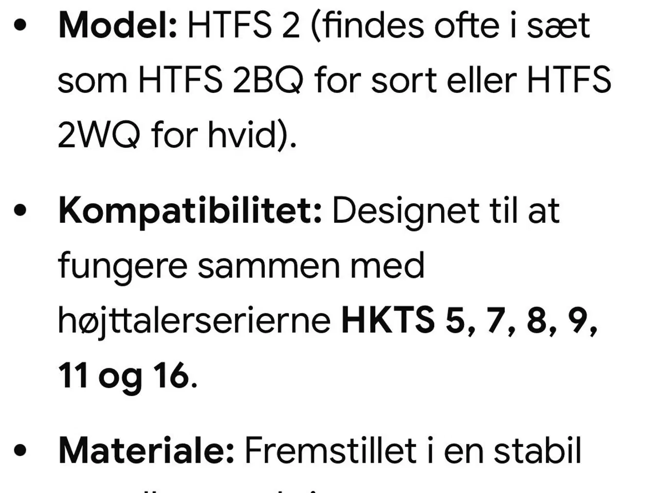 Billede 2 - Harman Kardon HTFS 2 gulvstandere til højtalere