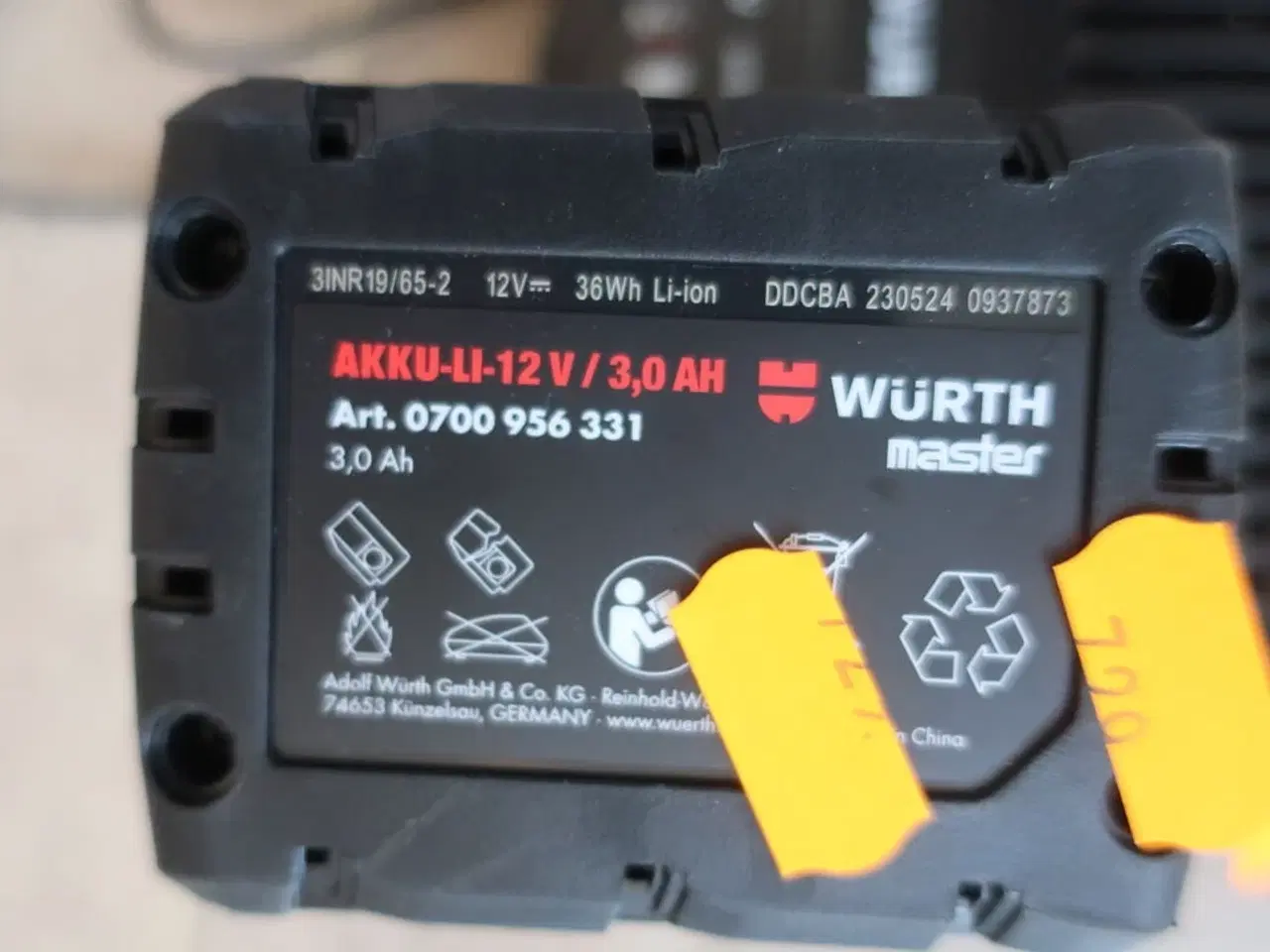 Billede 2 - Batteri & lader WÜRTH 12V