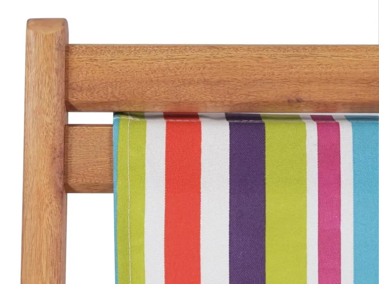 Billede 6 - Foldbar strandstol stof og træstel flerfarvet