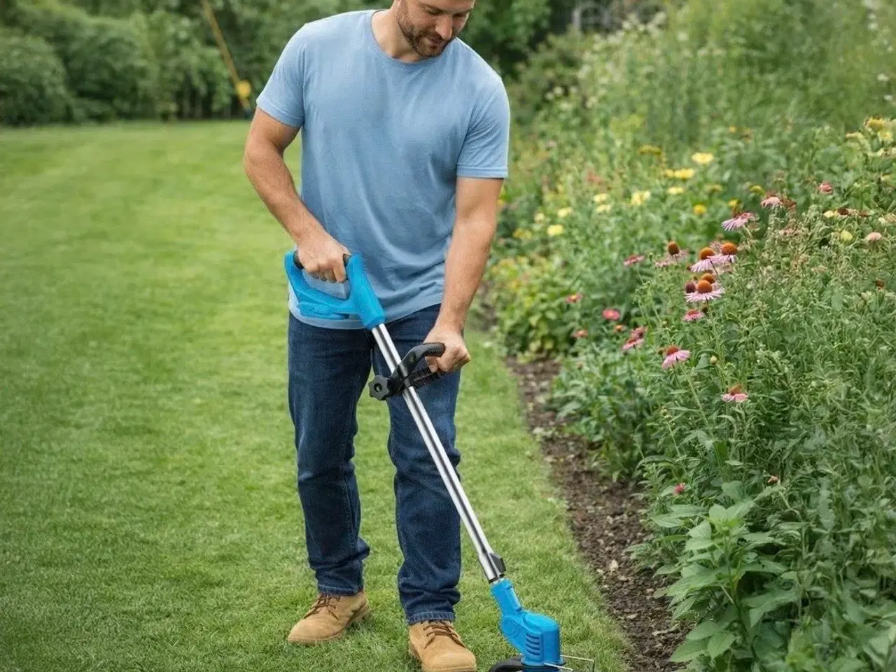 Billede 4 - Græstrimmer med 2 batterier