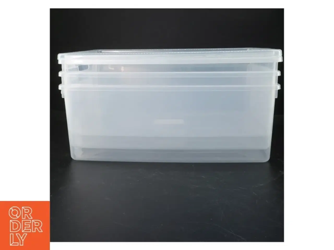 Billede 2 - Plastik opbevaringsbokse, 3 stk fra Plast Team (str. 28 x 25. x 13. cm. 3 styk)