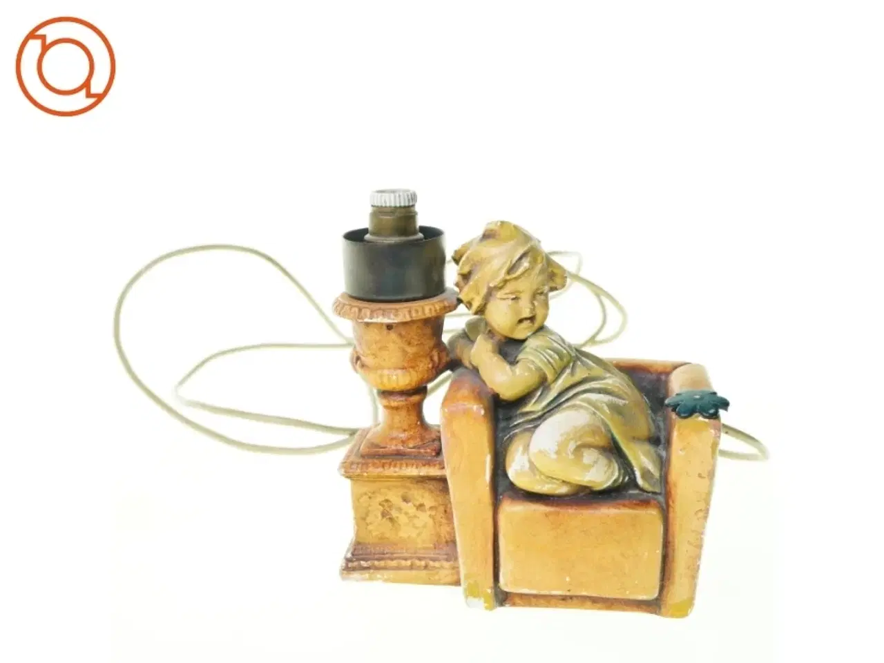 Billede 1 - Bordlampe med figur (str. 14 x 16 x 8 cm)