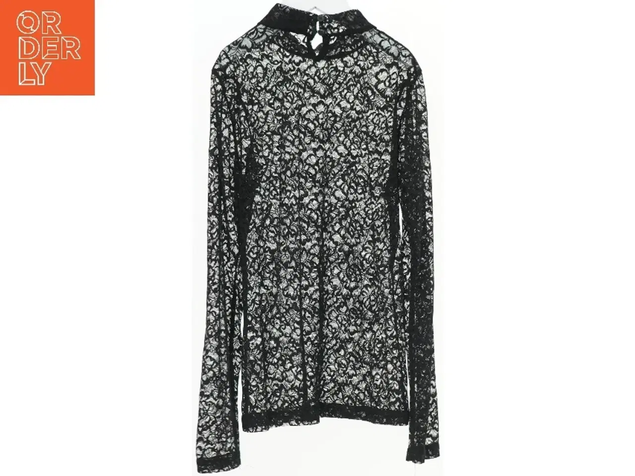 Billede 2 - Sort blondebluse med lange ærmer fra LMTD (str. 152)