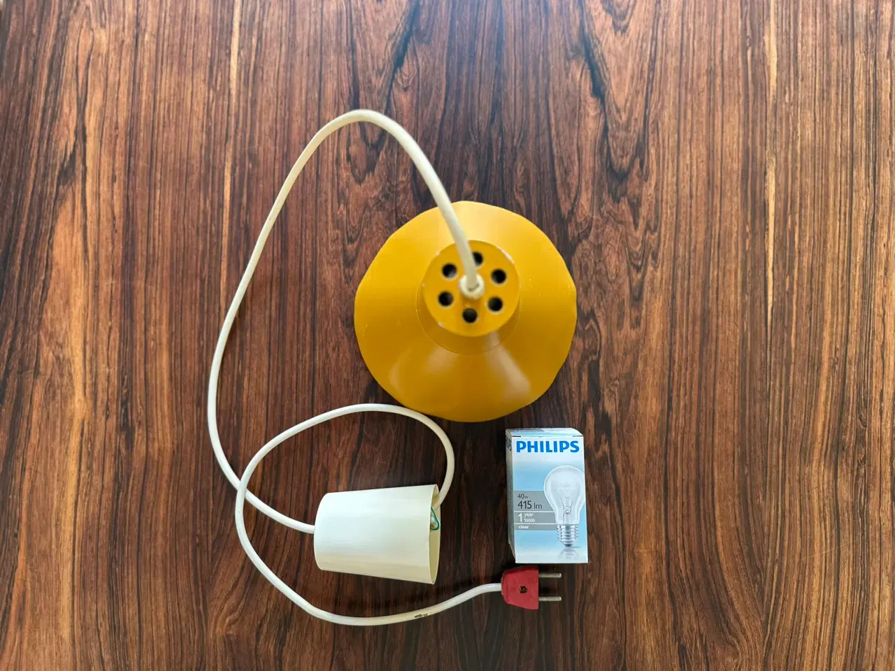 Billede 6 - Gul retro pendel / loftlampe med flot patina