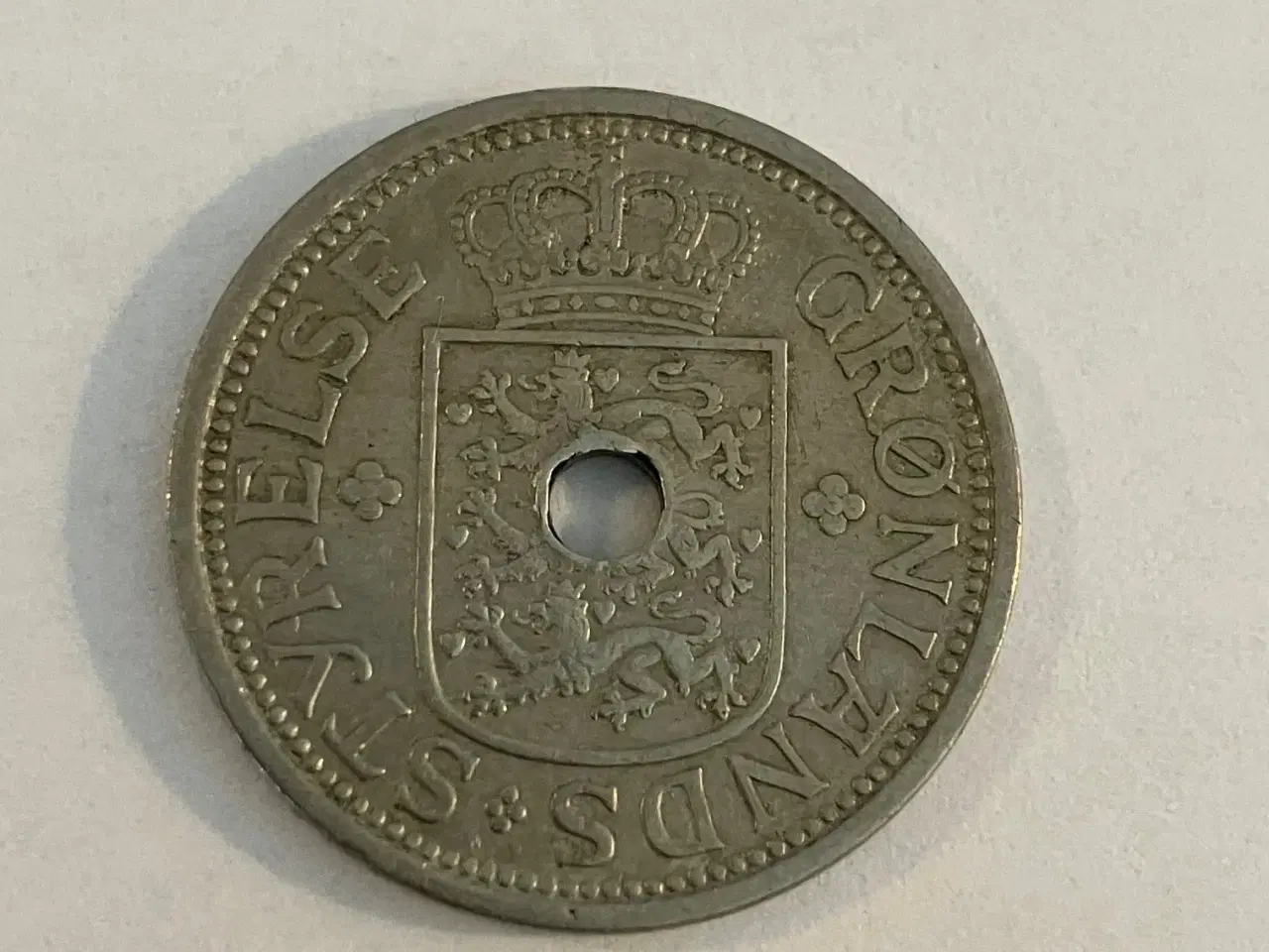Billede 2 - 25 øre med hul 1926 Grønland