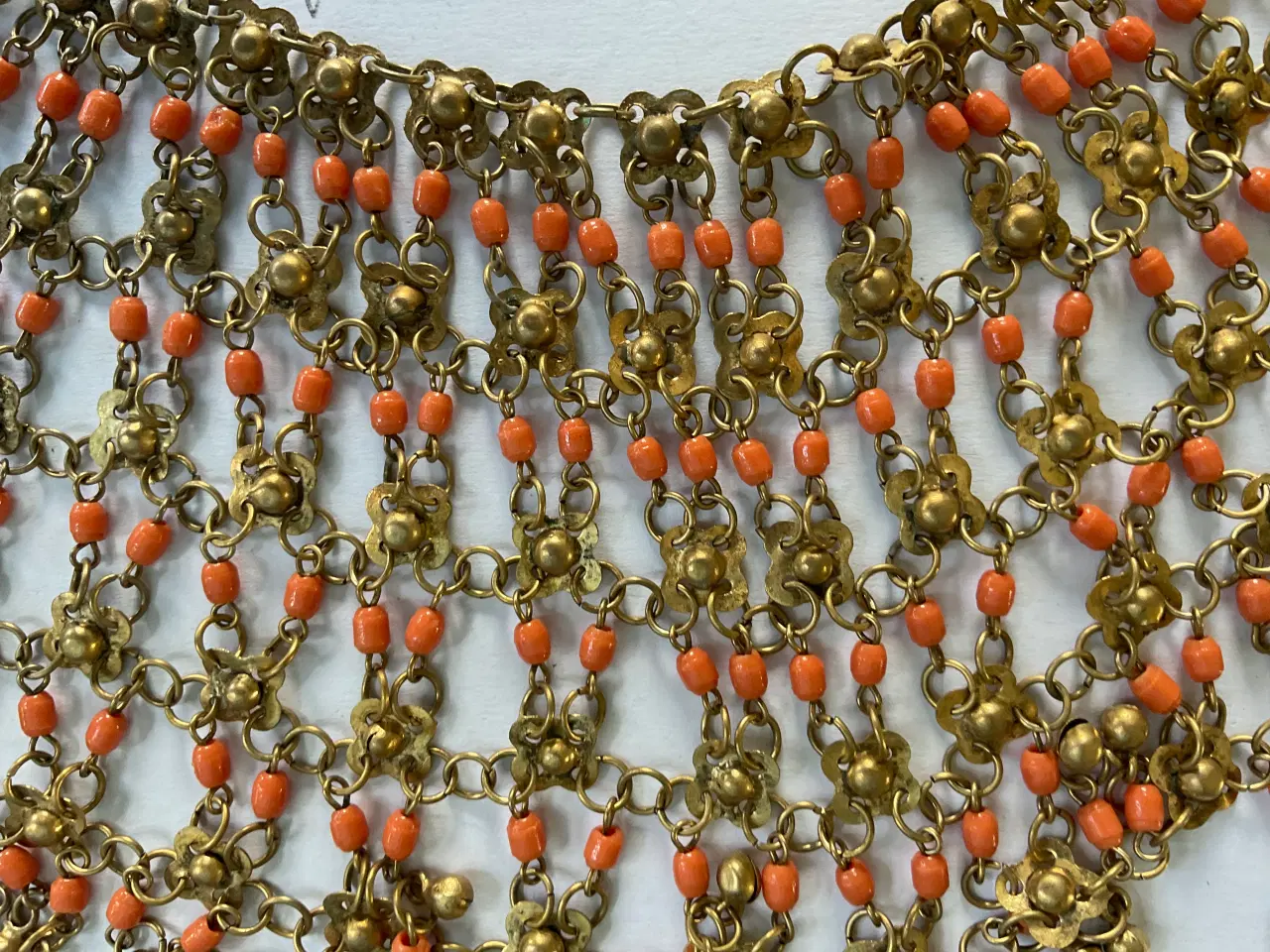 Billede 2 - Smuk halssmykke i orange og bronze