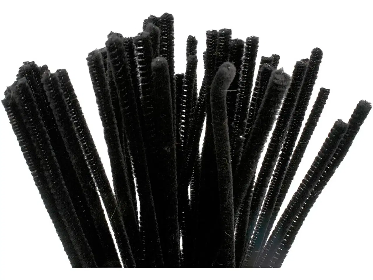 Billede 1 - Chenille, L: 30 cm, tykkelse 6 mm, sort, 50stk./ 1 pk.