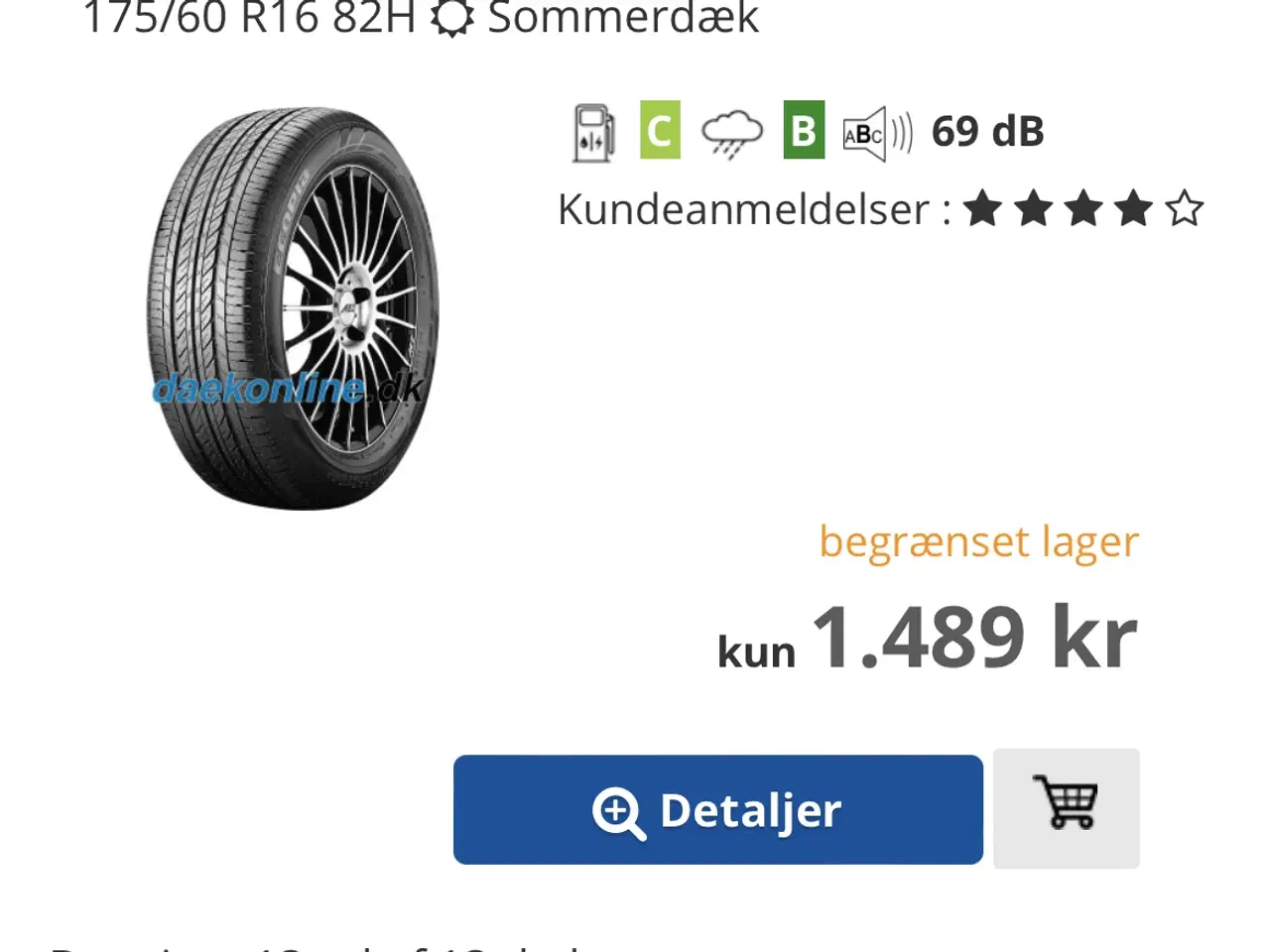 Billede 4 - Nye 16 tommer Bridgestone sommerdæk