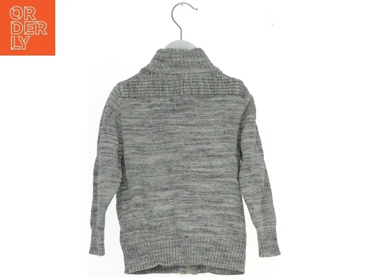 Billede 2 - Grå strik cardigan med lynlås fra Logg (str. 98)