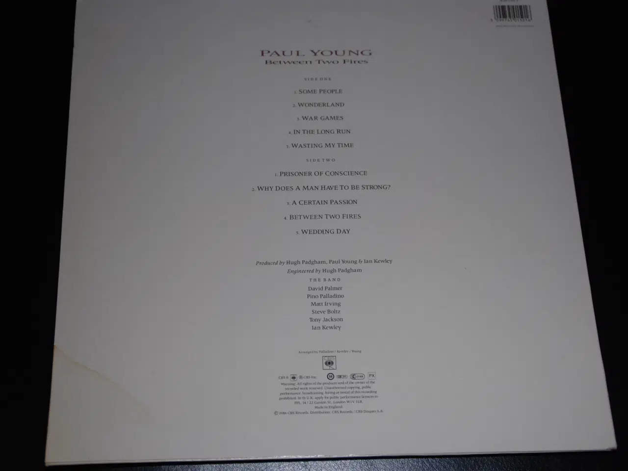 Billede 2 - Lp - Paul Young - Between Two Fires