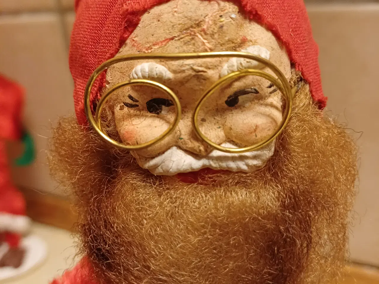 Billede 2 - Gammel chenille julemand med briller