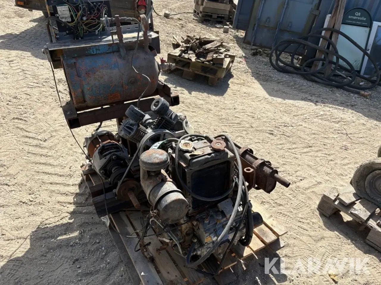 Billede 7 - Kombineret kompressor og generator på ramme hjemmebygget