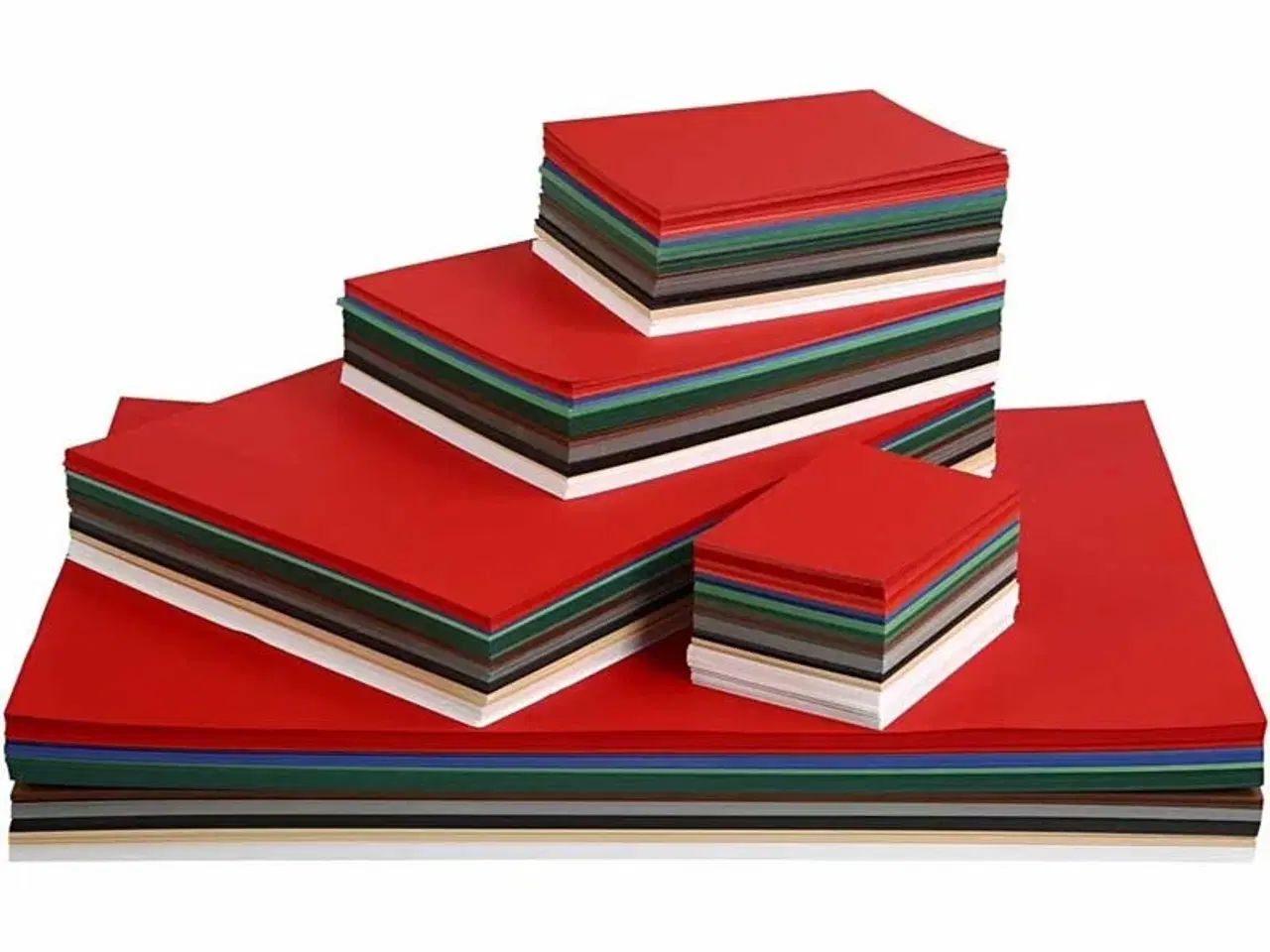 Billede 1 - Julekarton Assorterede Farver - 1800 Ark i 5 Størrelser