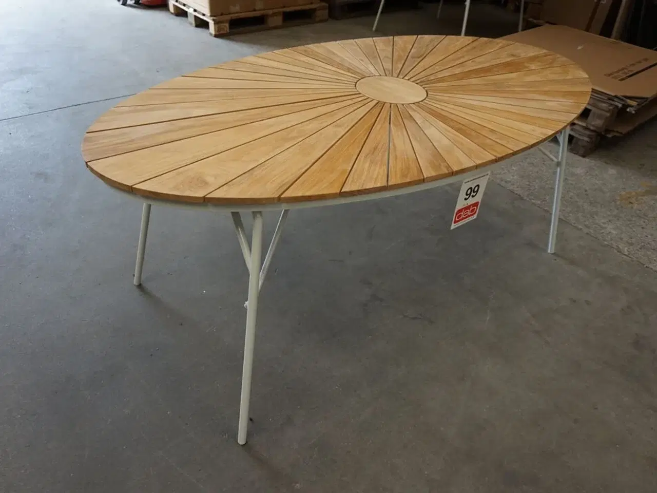 Billede 3 - Kerteminde teak havebord 180x90cm, hvidt stel