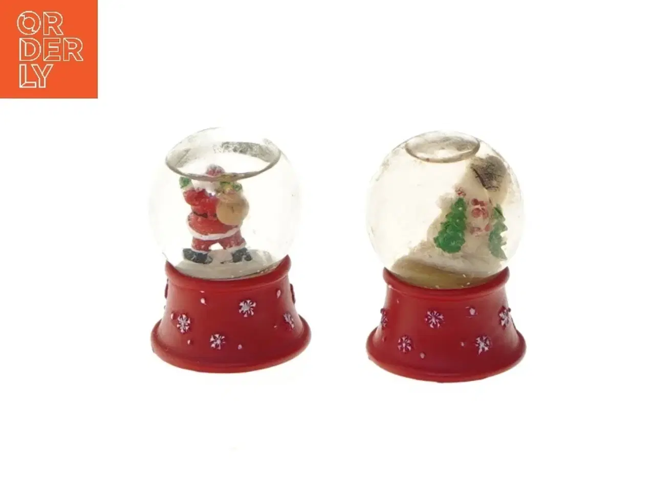 Billede 3 - Røde sneglober med julemænd (str. 6,5 cm)