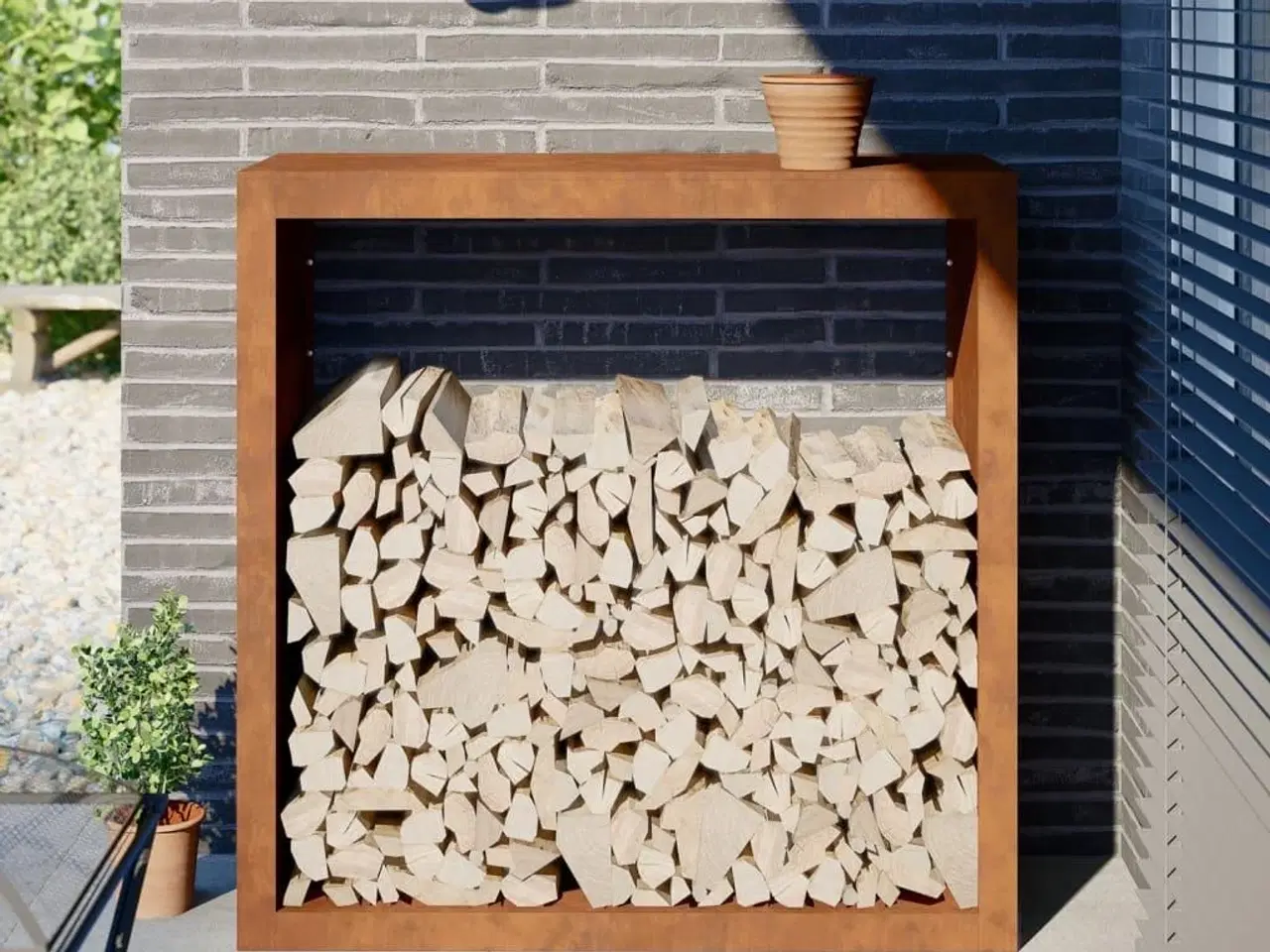 Billede 1 - Brændereol 100x40x100 cm i vejrbestandigt stål