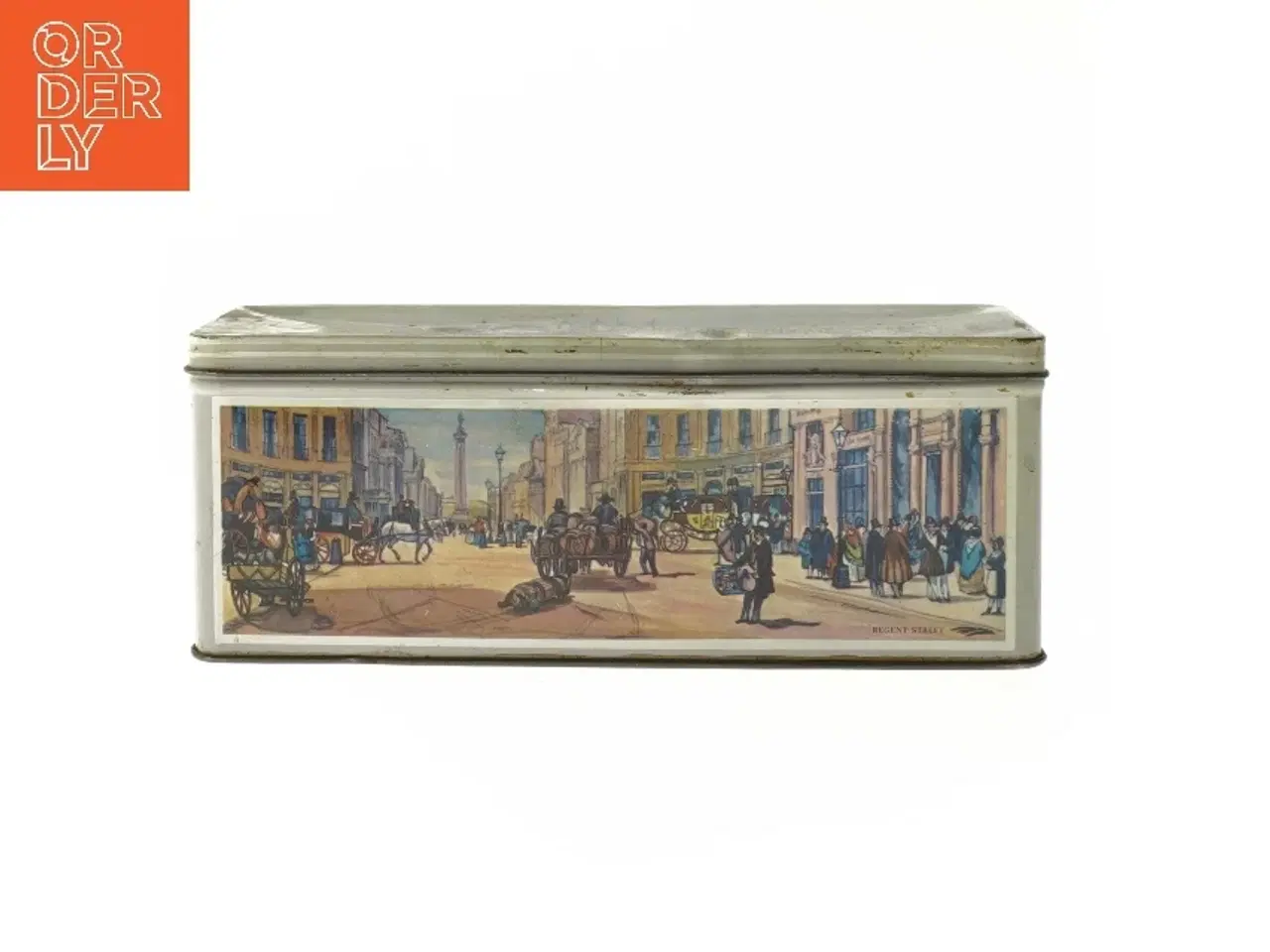 Billede 1 - Dekorativ dåse med London-motiver (str. 22,5x9,5 cm)