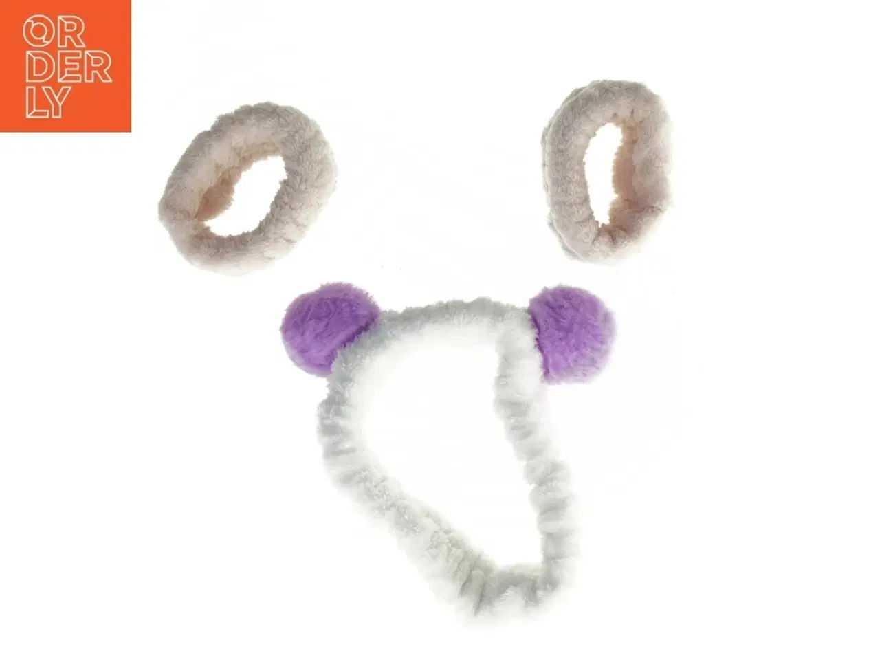 Billede 1 - Plys hårbånd og elastikker (str. Ø 15 og 6 cm)