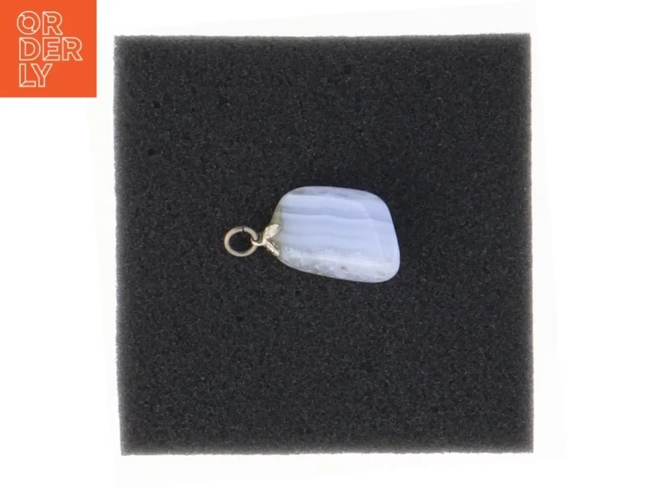 Billede 2 - Blå agatvedhæng (str. 2,5 x 1,5 cm)