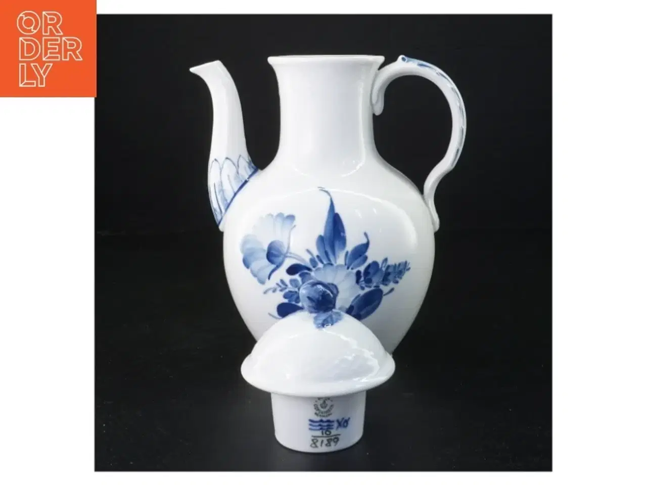 Billede 1 - Blå og hvid porcelænsteapot - blå blomst fra Royal Copenhagen (str. 24 x 15 cm)