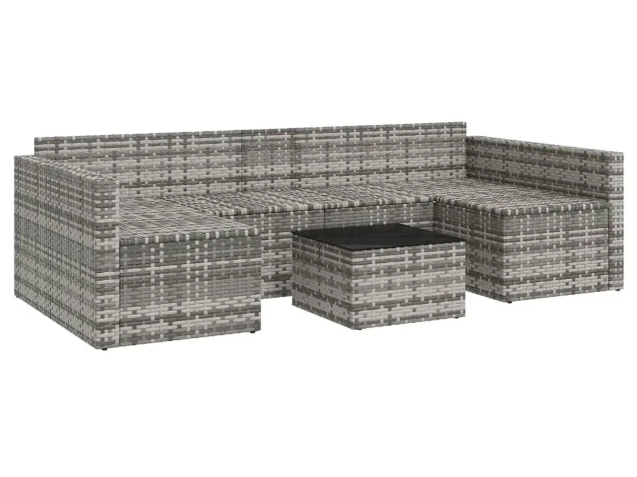 Billede 7 - Loungesæt til haven 2 dele med hynder polyrattan grå