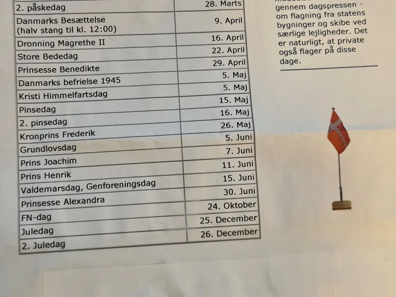 Billede 2 - Dannebrogs flag