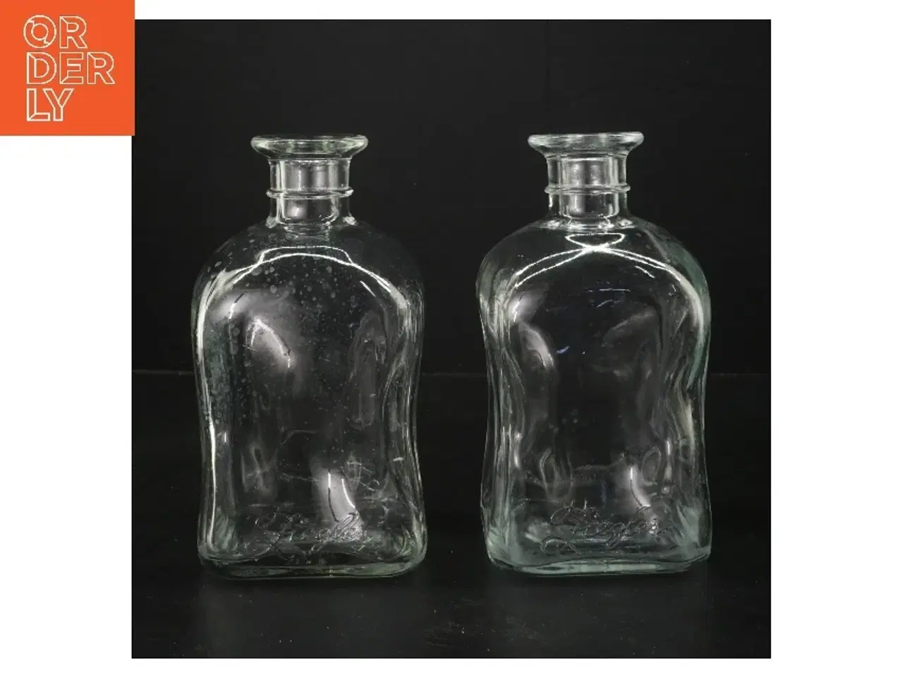 Billede 2 - Glasflasker med skrift fra Ziegler (str. 17,5 cm)