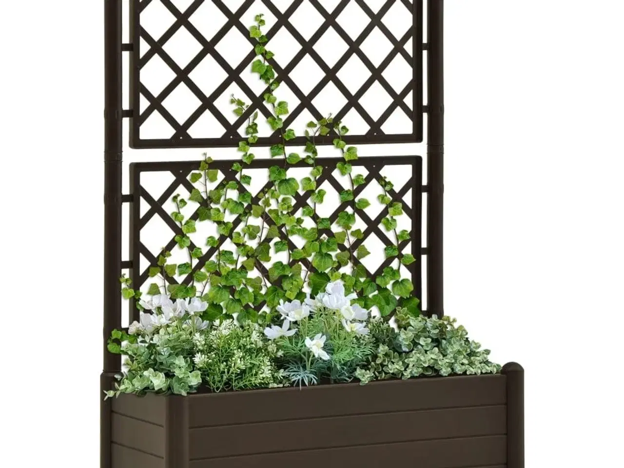 Billede 1 - Plantekasse med espalier 100x43x142 cm PP mokkafarvet