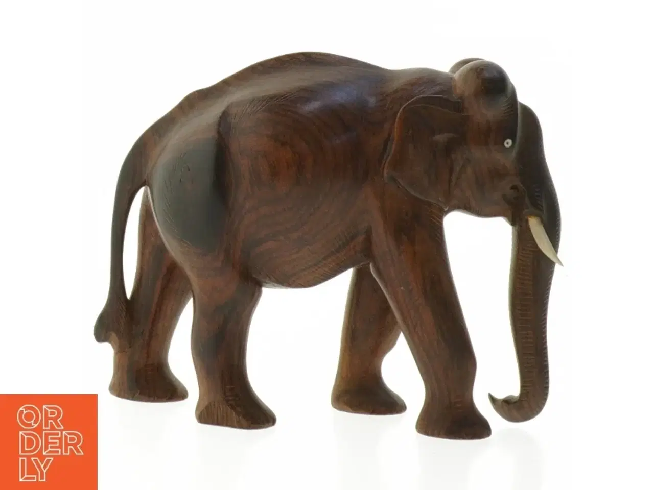 Billede 2 - Træfigur af elefant (str. 16,5 cm)