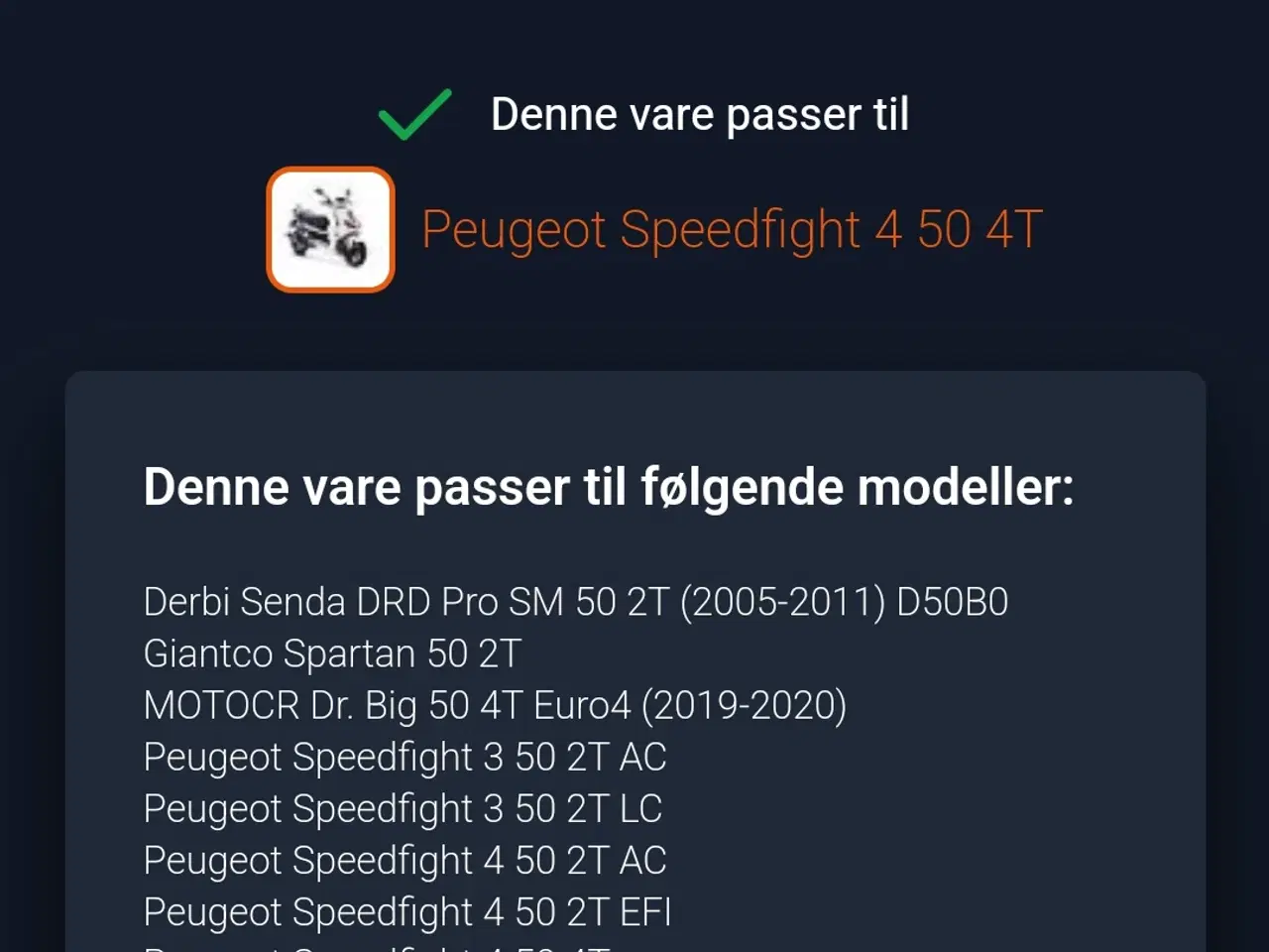 Billede 3 - Bremse klodser Peugeot speedfight 4 4T 