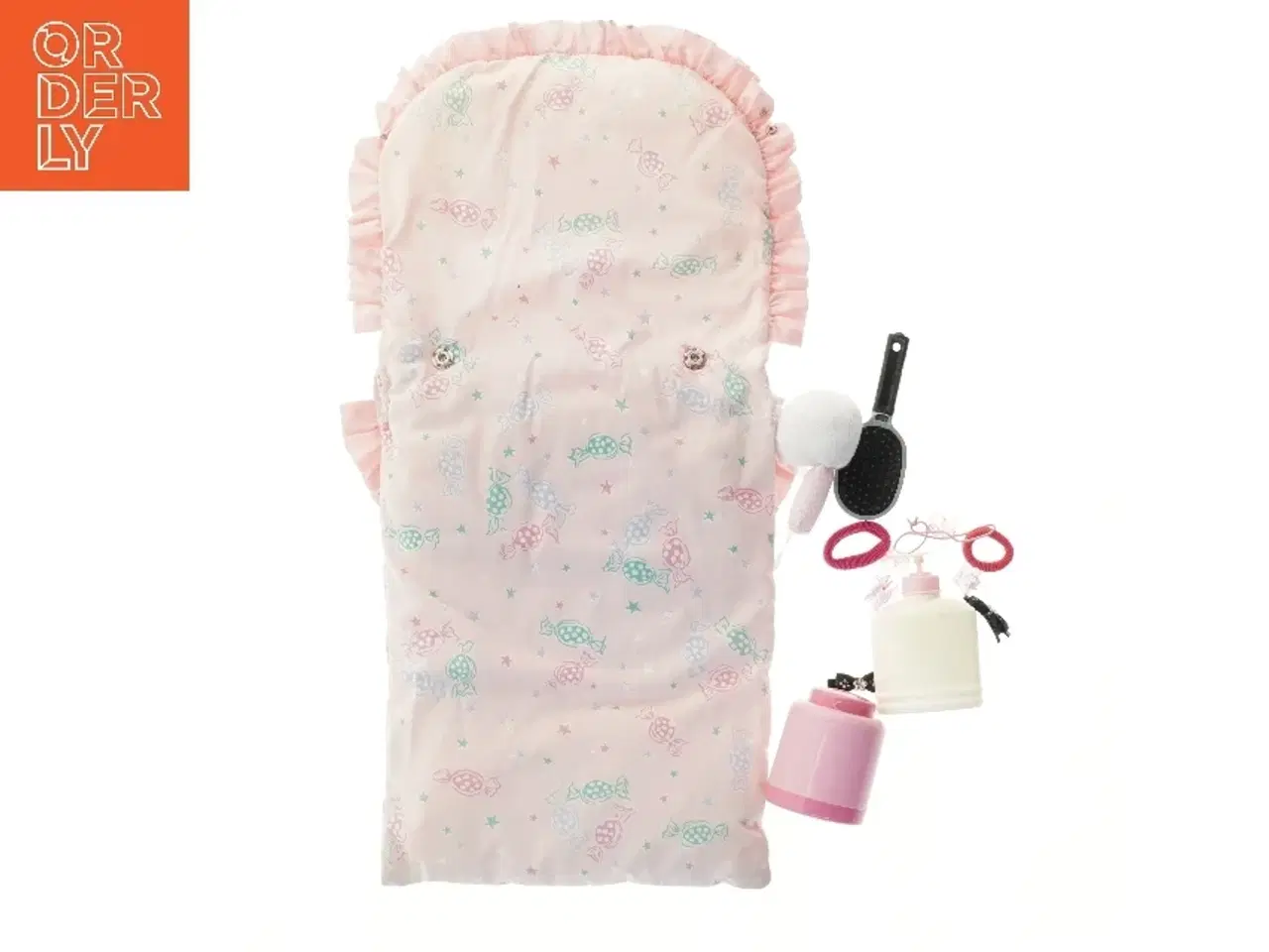 Billede 2 - Dukke tilbehør sæt med lyserød sovepose (str. 61x26,5 cm)