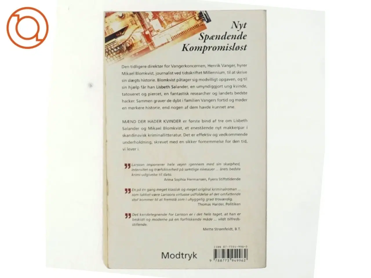 Billede 3 - Mænd der hader kvinder af Stieg Larsson, Stieg Larsson (Bog)