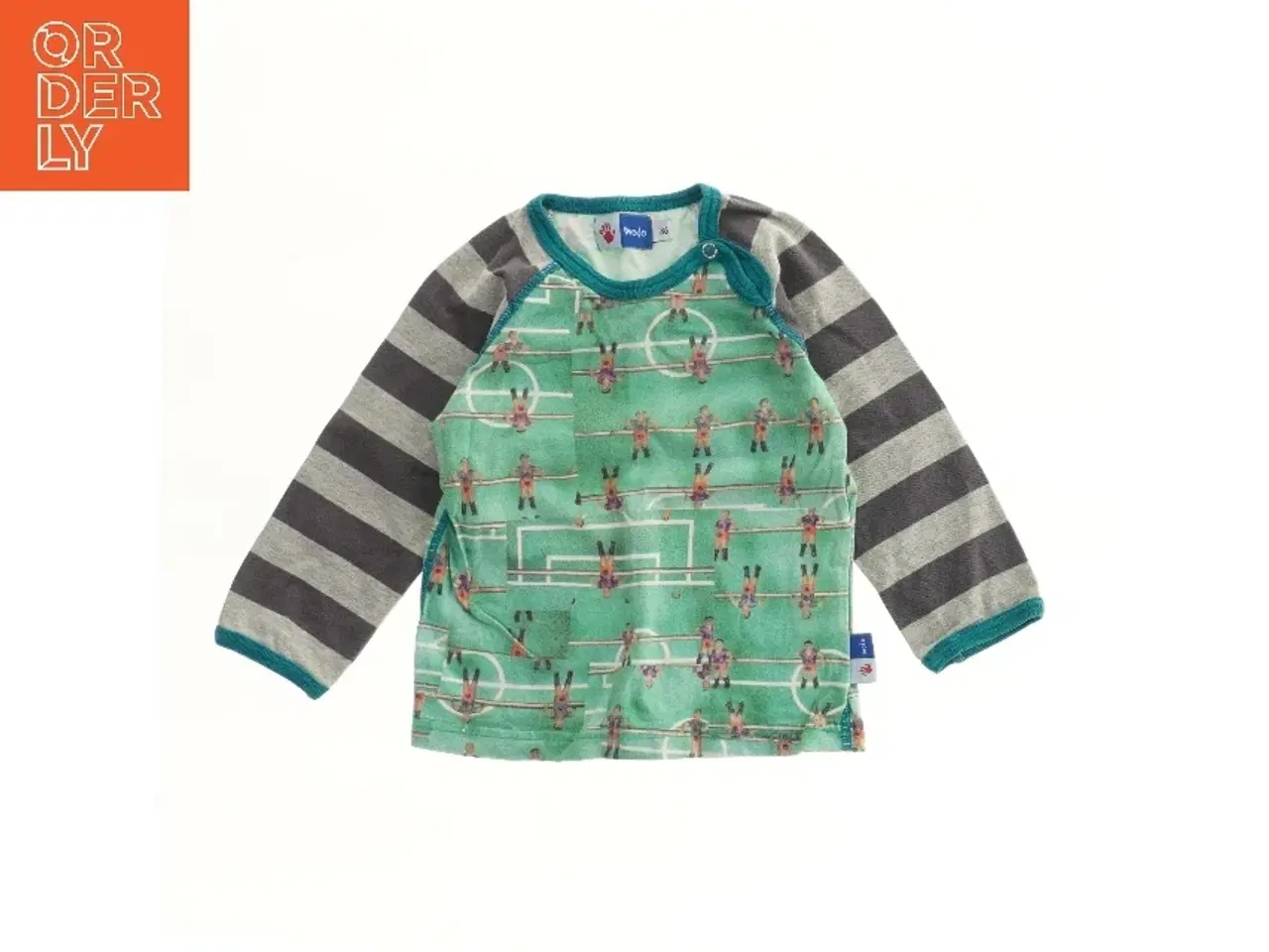 Billede 1 - Bluse med fodboldprint og striber fra Molo (str. 80-86)