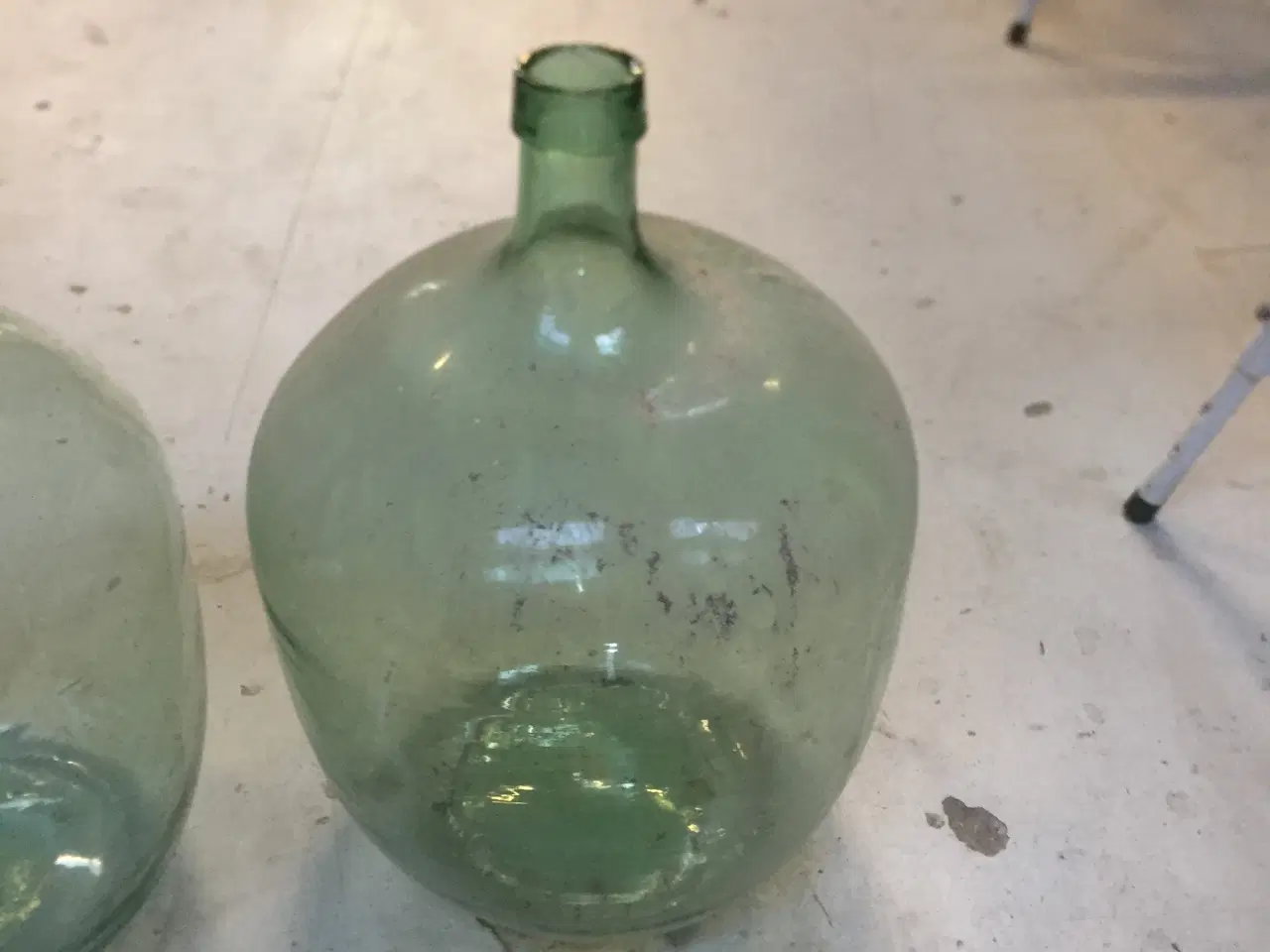 Billede 4 - Gamle "syreBALLONER" i grønt glas, til vinbrygning