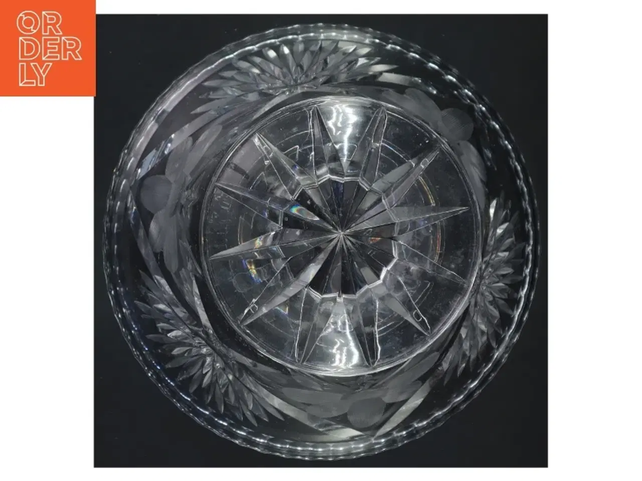 Billede 3 - Krystalskål med blomsterdesign (str. Ø 21x15 cm)